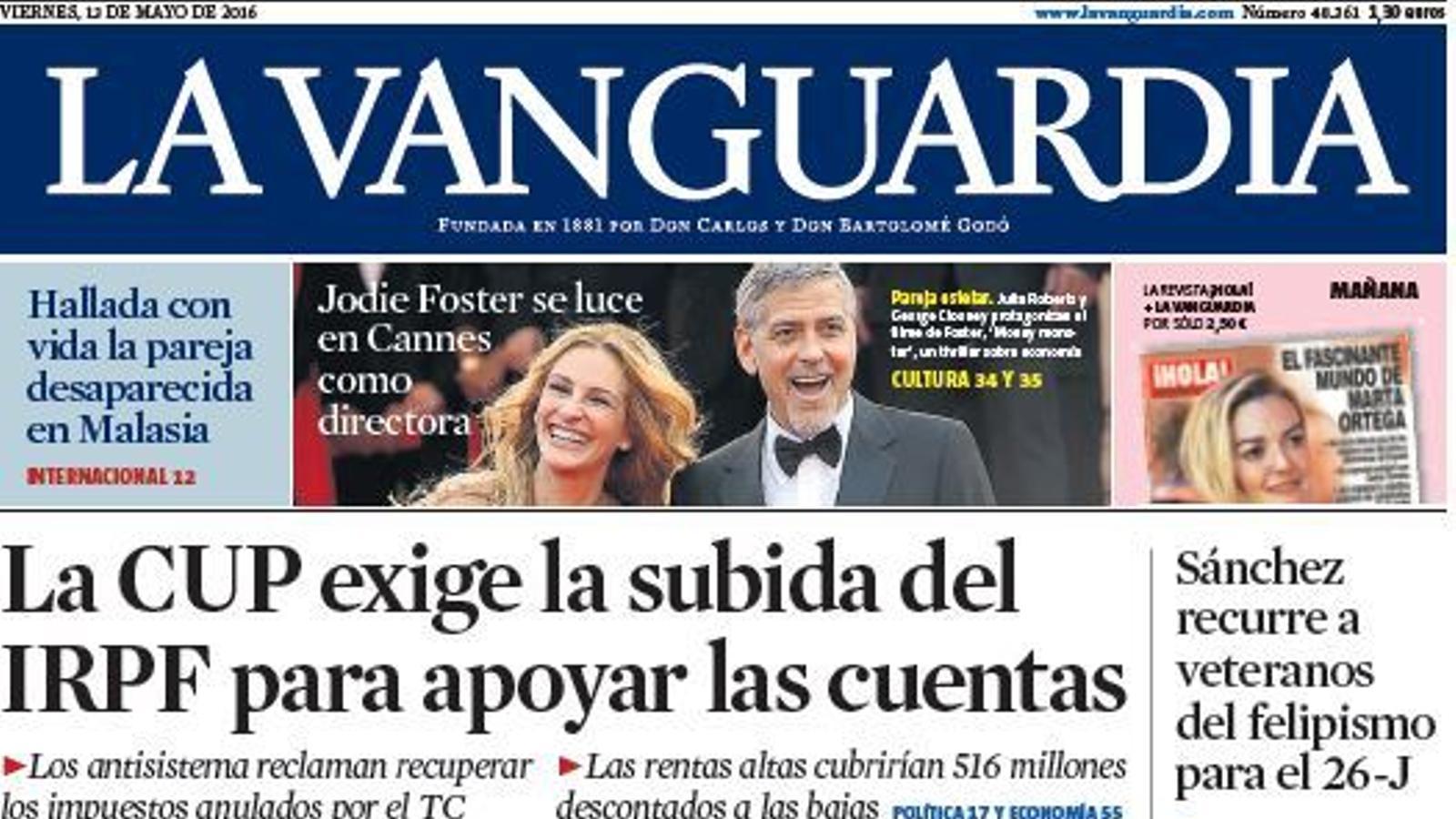 Portada de 'La Vanguardia'