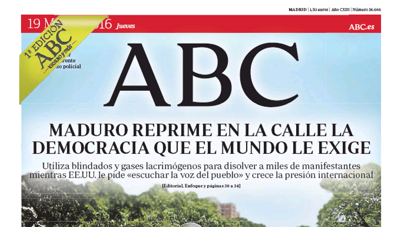 "L'independentisme anima Otegi i margina les víctimes", a la portada d''El Mundo'
