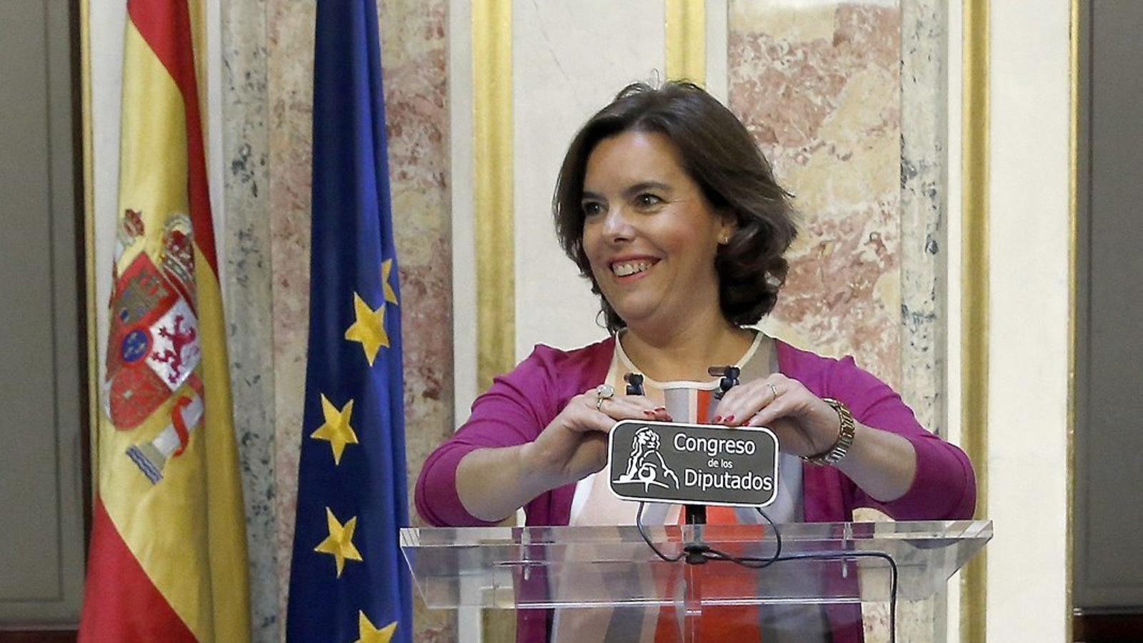 La vicepresidenta del govern espanyol, Soraya Sáenz de Santamaría, va comparèixer ahir al Congrés.