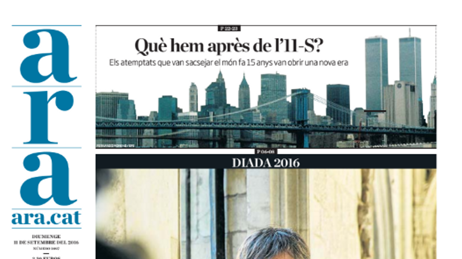 "Entrevista a Carles Puigdemont: 'Espanya és la que està bloquejada, no Catalunya'", portada de l'ARA d'aquest diumenge