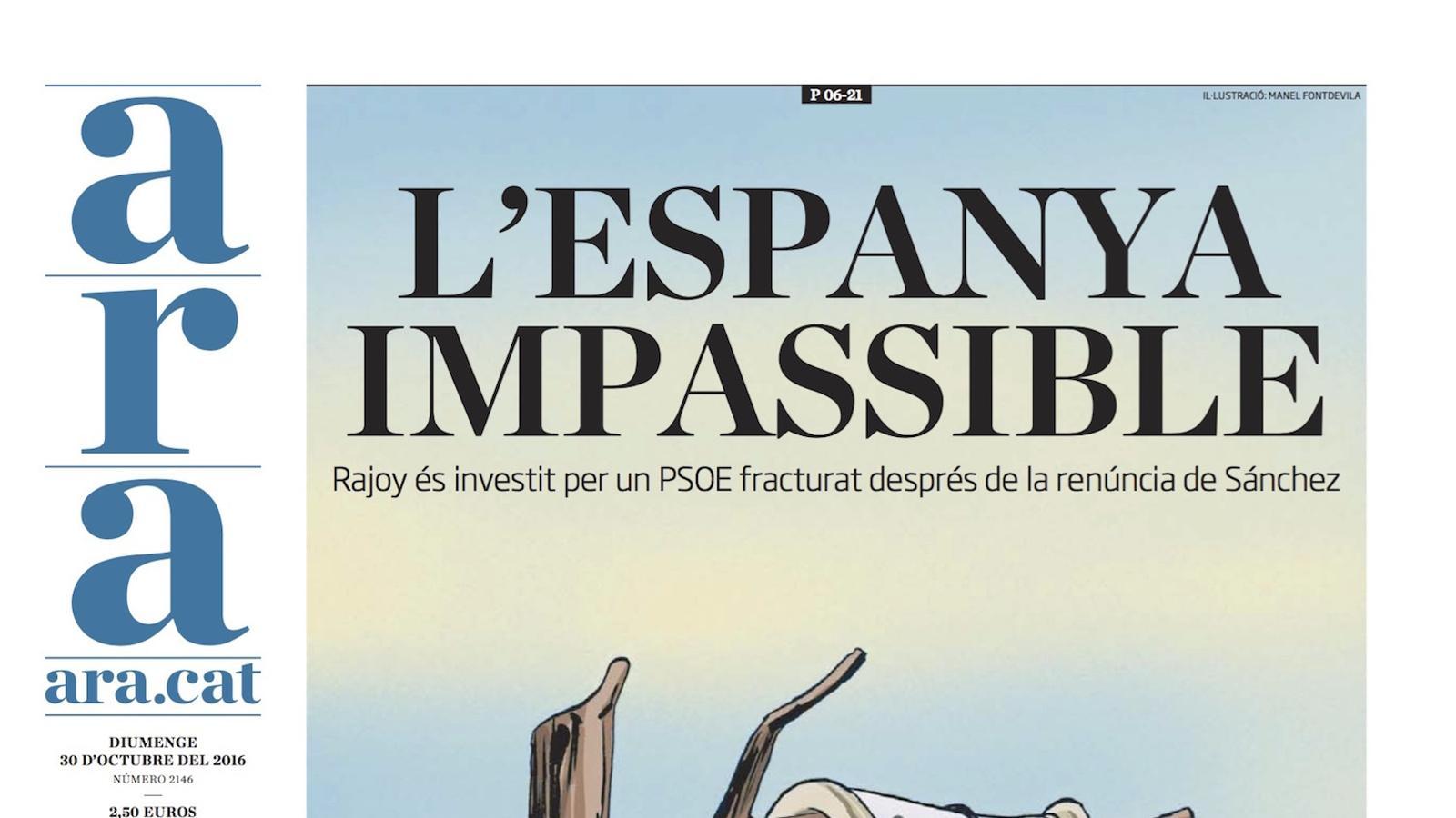 "L'Espanya impassible", portada de l'ARA