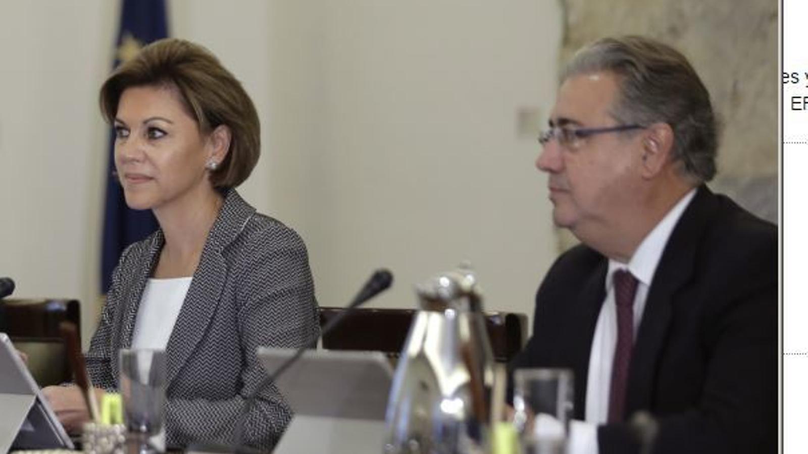 Els ministres de l'Interior, Juan Ignacio Zoido, i de Defensa, María Dolores de Cospedal