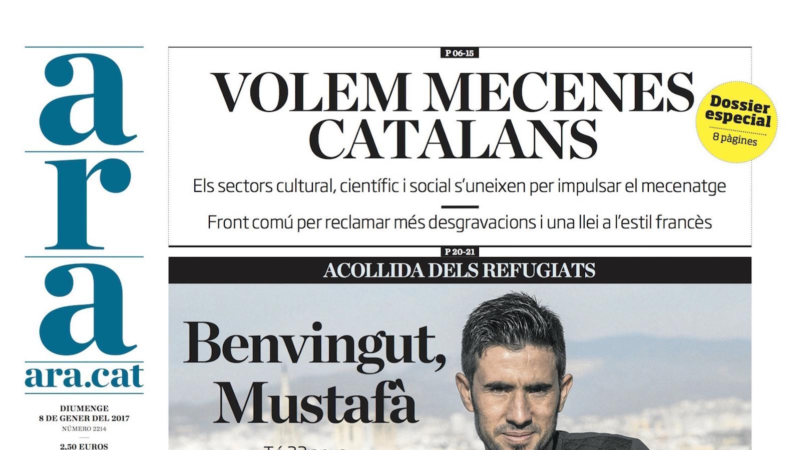 "Volem mecenes catalans", a la portada de l'ARA